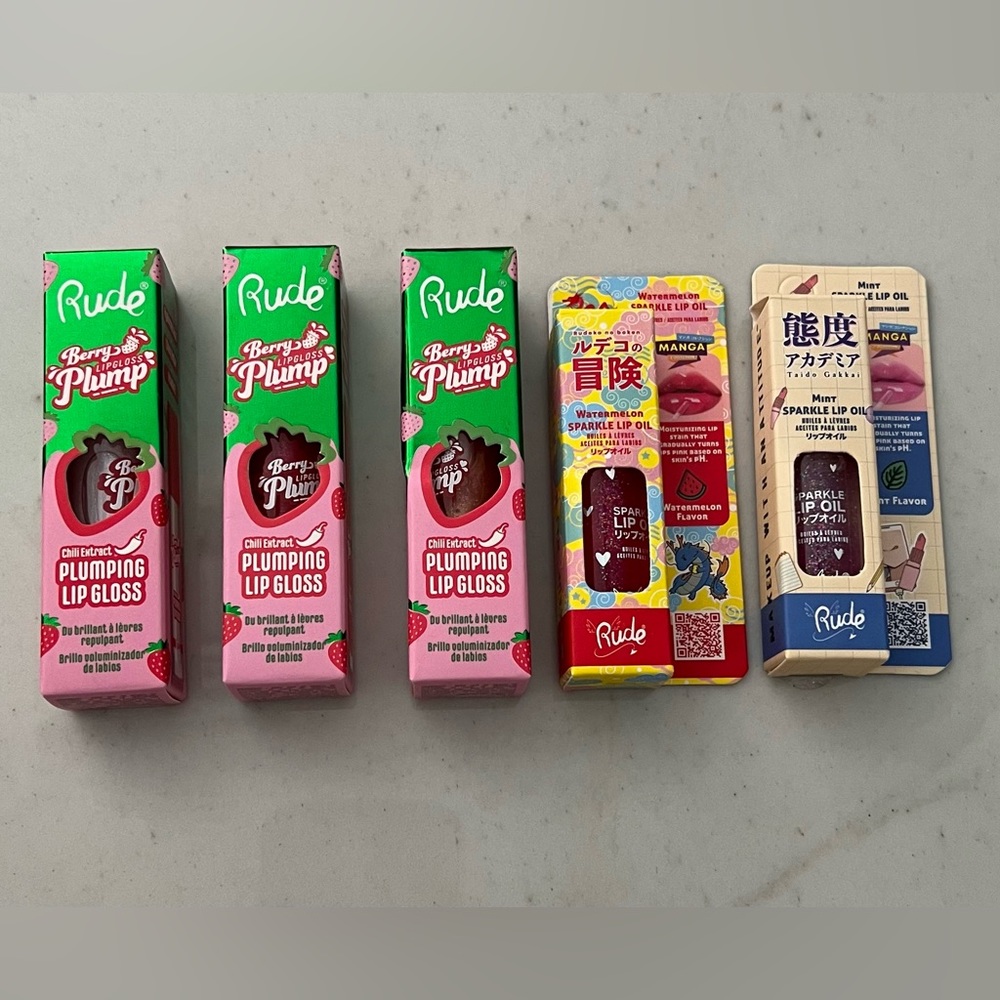 Rude Cosmetics lip plumpers & lip oils
